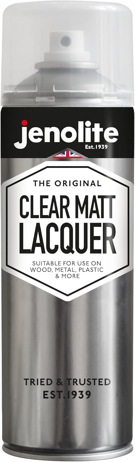 JENOLITE Clear Lacquer Spray Paint MATT 500ml Crystal Clear Finish for DIY, Trade