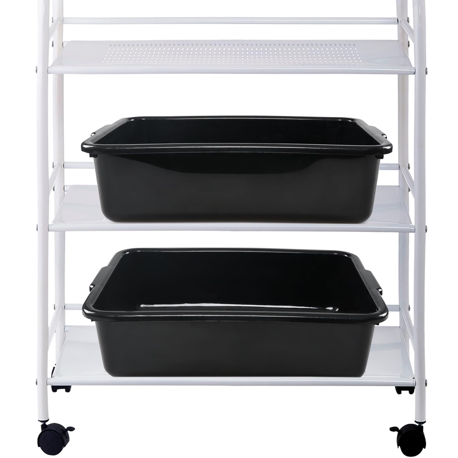 Hespama Commercial Bus Tubs - 4 Pack, 13 Liter Green Plastic Wash Basins, 43x33.5x12cm