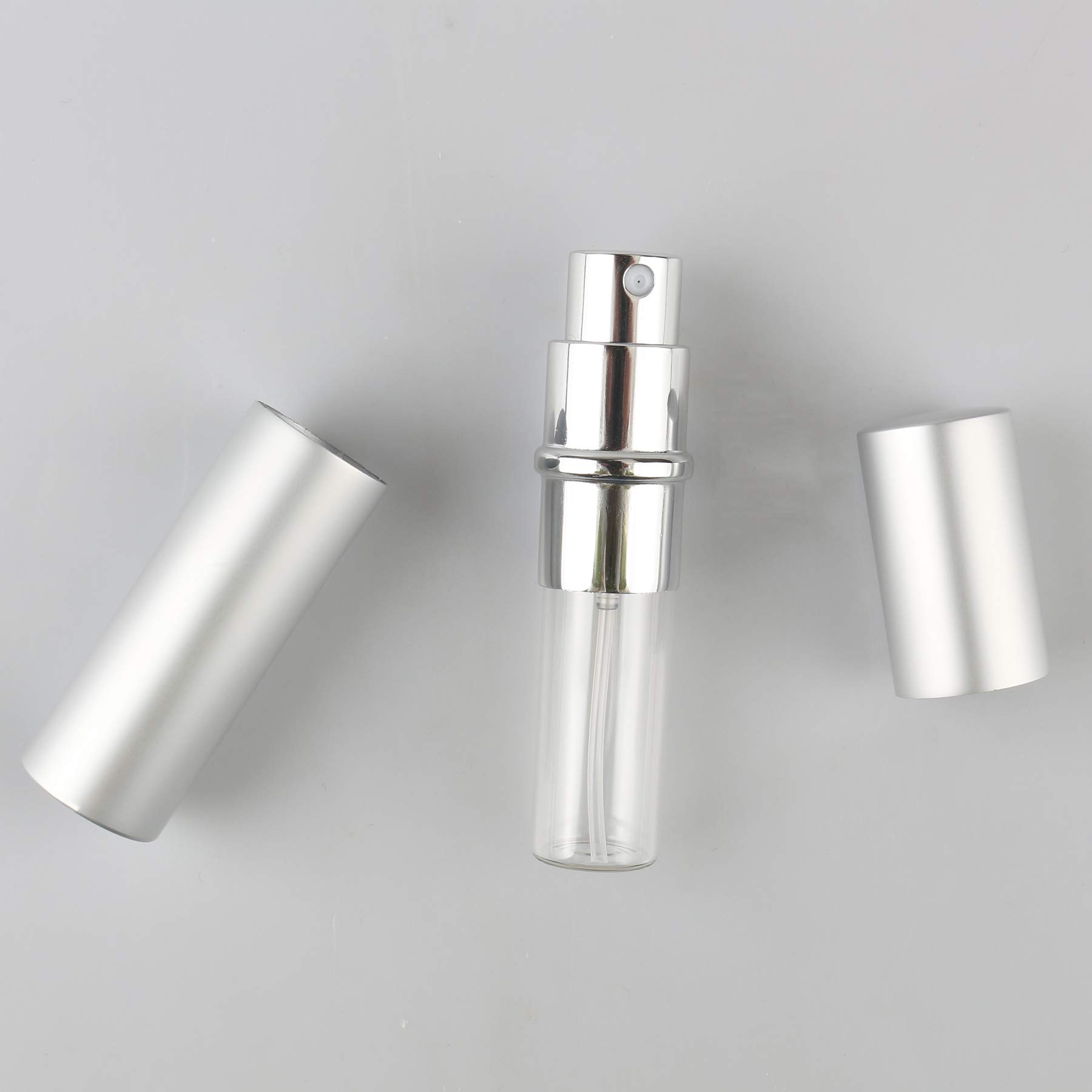 24 Piezas Mini 10 ml Aluminio Rosa Botella de Spray Pequeño Vidrio Vacías con Bomba en Spray de Niebla Fina Atomizador Muestra para Perfume Artículos de Agua Líquidos Cosmético Viaje