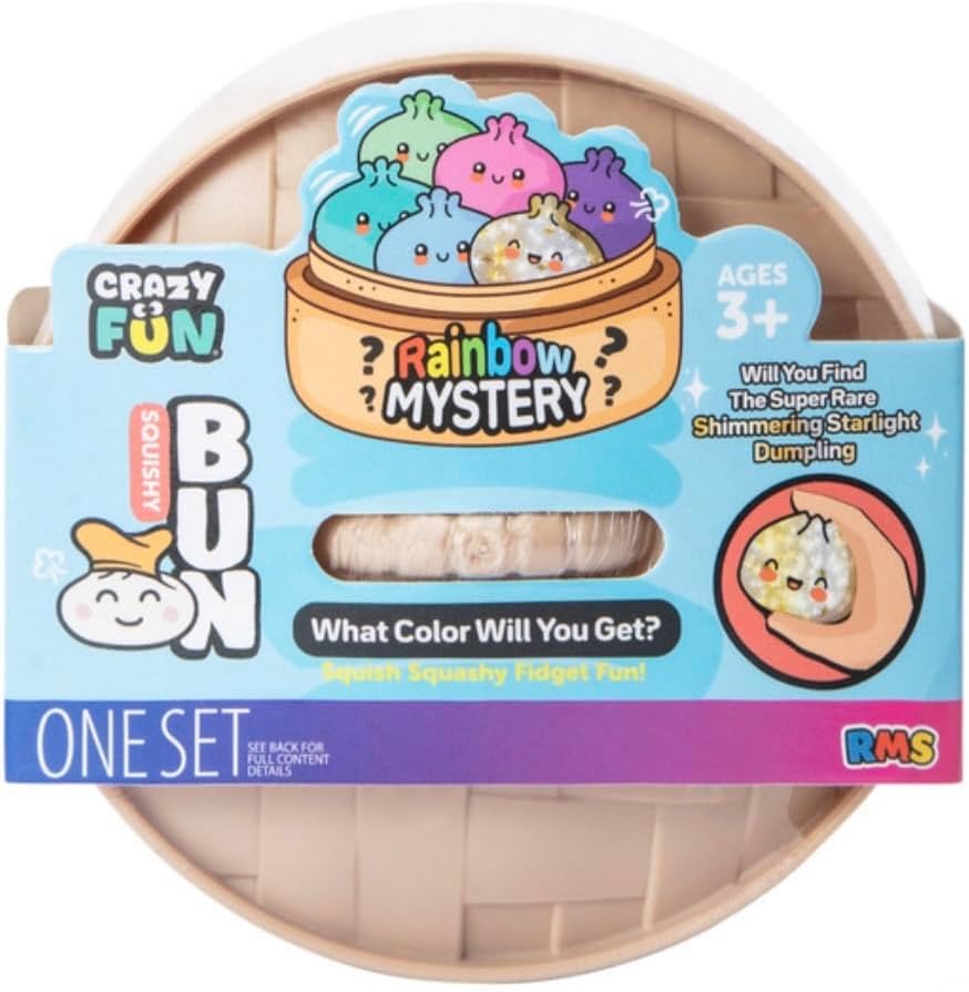 JA-RU Takumo Dumpling Squishy Stress Ball (1 Unit) Dough Ball Fidget Toy for Kids. Stress Relief Squeeze Ball. Squishy Bun in Steamer Sensory Toy. 4559-1