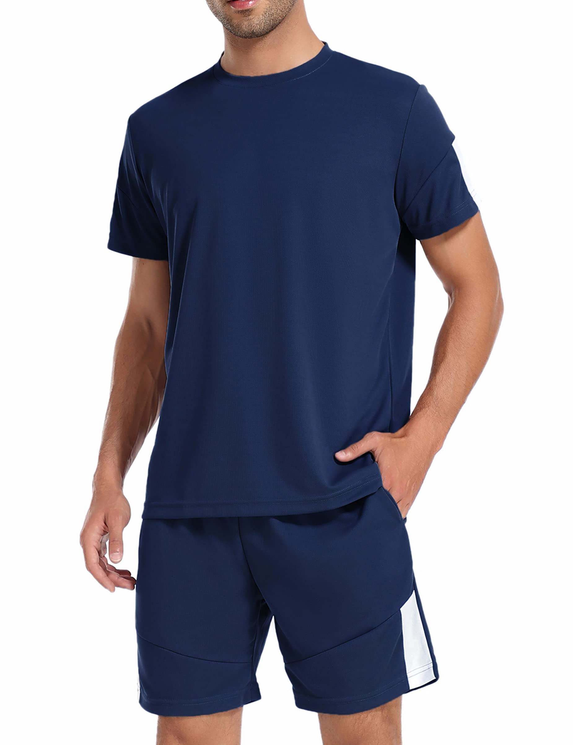 Litherday Trainingsanzug Herren Sportanzug Activewear Sport Set Kurzarm Sommer Sportbekleidung Shirt mit Kurz Hose Jogginganzug Set
