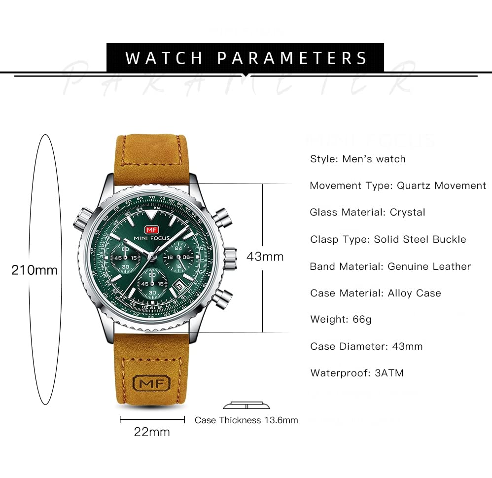 Image of AIMES Mens Watches Chronograph Waterproof Sport Military Watch for Men Analog Quartz Movement Stylish Wrist Watch Elegant Gift Watch for Men