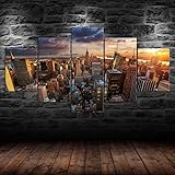 Photo Gallery stampe da parete 5 pezzi quadro su tela 5 pezzi stampa su tela tramonto sullo skyline di new york,empire state building 125x60cm camera da letto decorativa soggiorno parete casa decor arte con cornice Photo Gallery stampe da parete 5 pezzi quadro su tela 5 pezzi stampa su tela tramonto sullo skyline di new york,empire state building 125x60cm camera da letto decorativa soggiorno parete casa decor arte con cornice