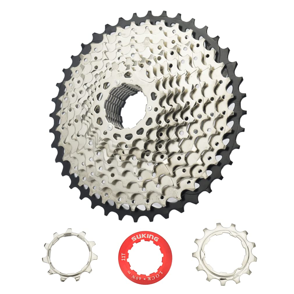 CYSKY Cassette met 8 versnellingen 11-40T/11-42T brede verhouding MTB mountainbike cassette geschikt voor mountainbike, racefiets, MTB, BMX, SRAM, Shimano (11-36T