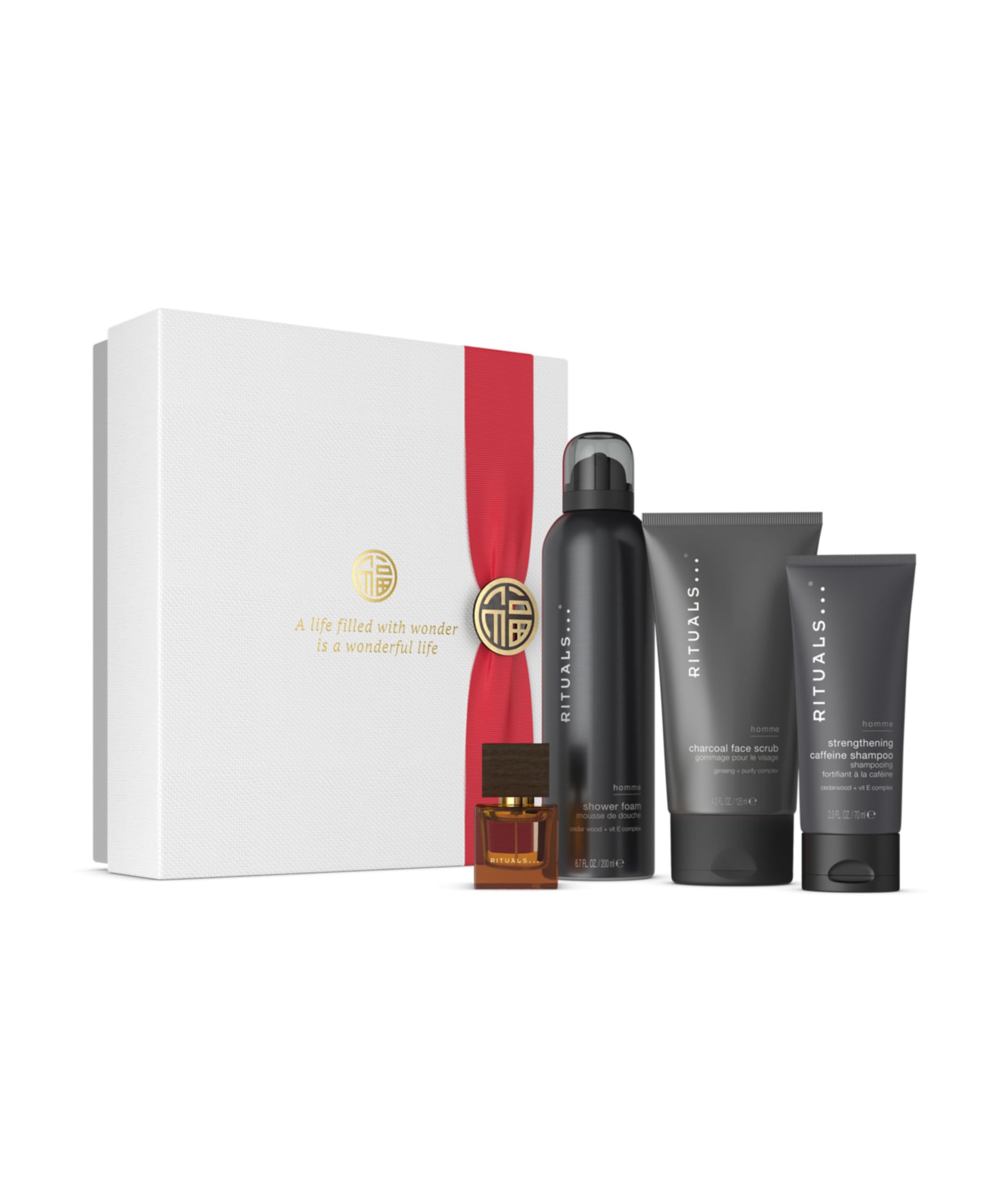 RITUALSGift Set for Men from The Homme Collection - Shower Gel, Shampoo, Face Scrub, Eau de Parfum – Medium