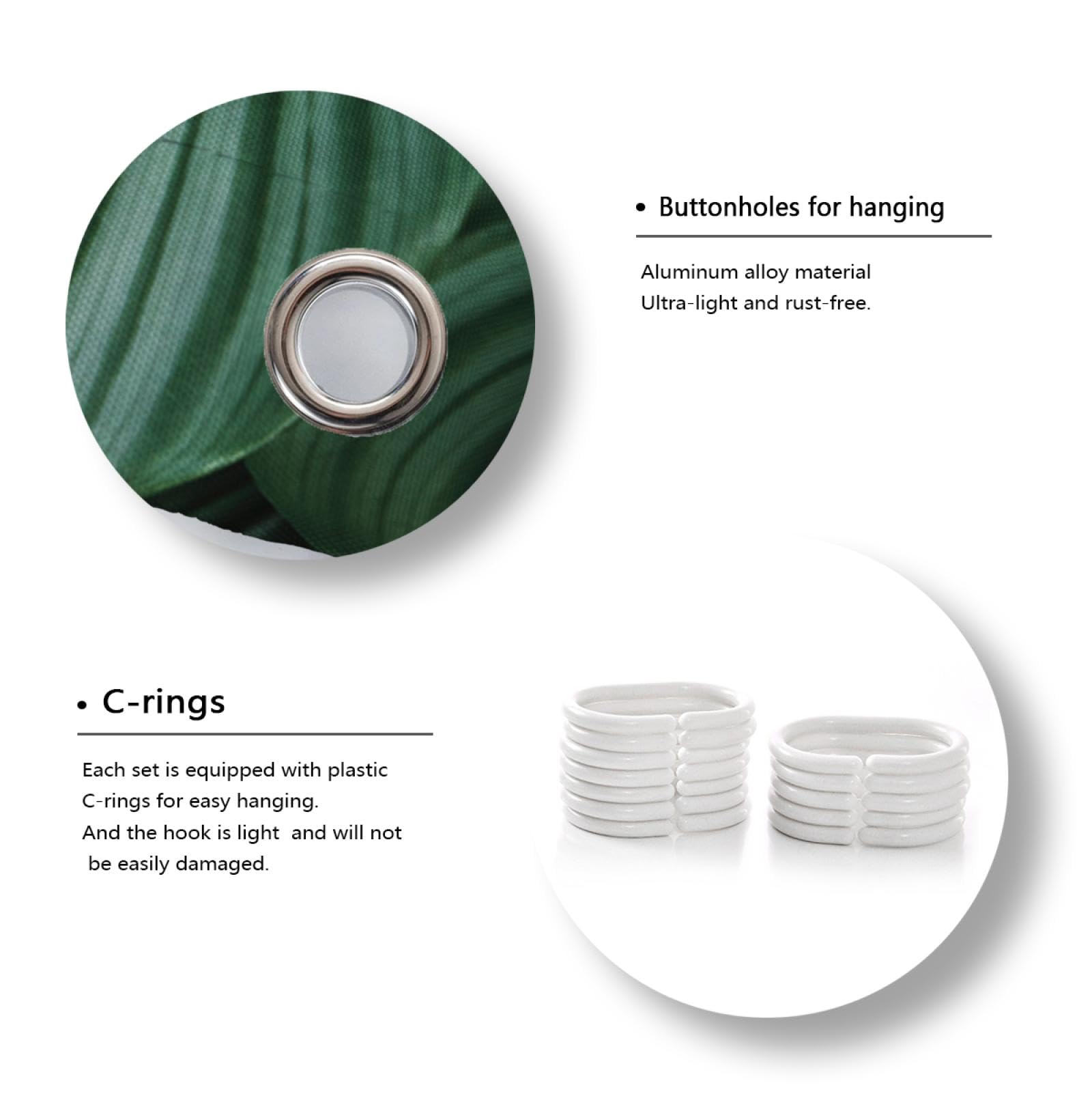 Cortina de Ducha de Hojas de Plantas Tropicales para Baño Monstera Verde Juego de Cortina de Ducha de Tela Impermeable con Ganchos Extra Largos Lavables 200 x 220 cm