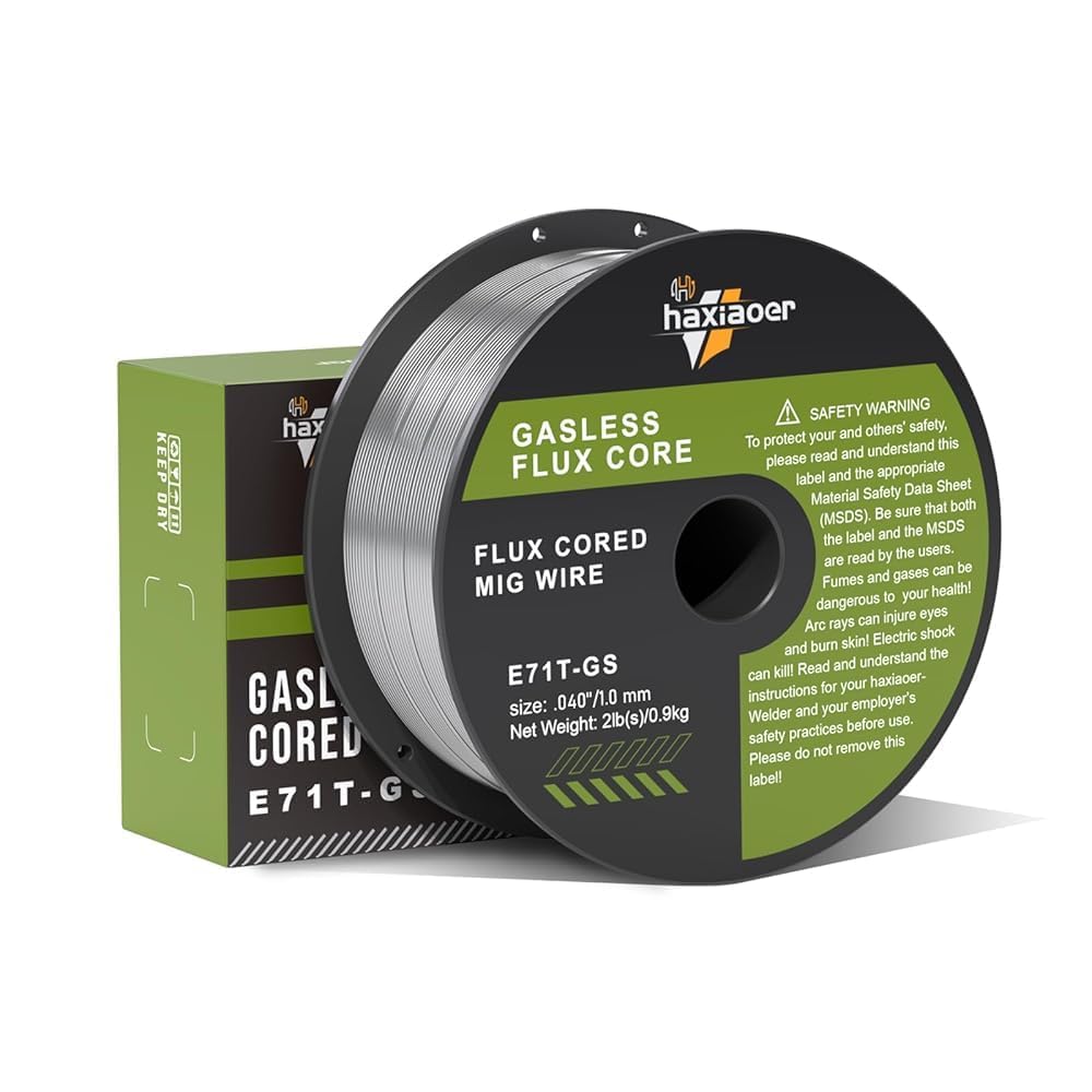 HAXIAOER Flux Core Welding Wire 0.8mm 1.0KG, E71T-GS MIG Welding Wire Mild Steel Gasless Welding Wire Without Gas-self Shielded Stainless Steel Wire for MIG Welders, 1Pack