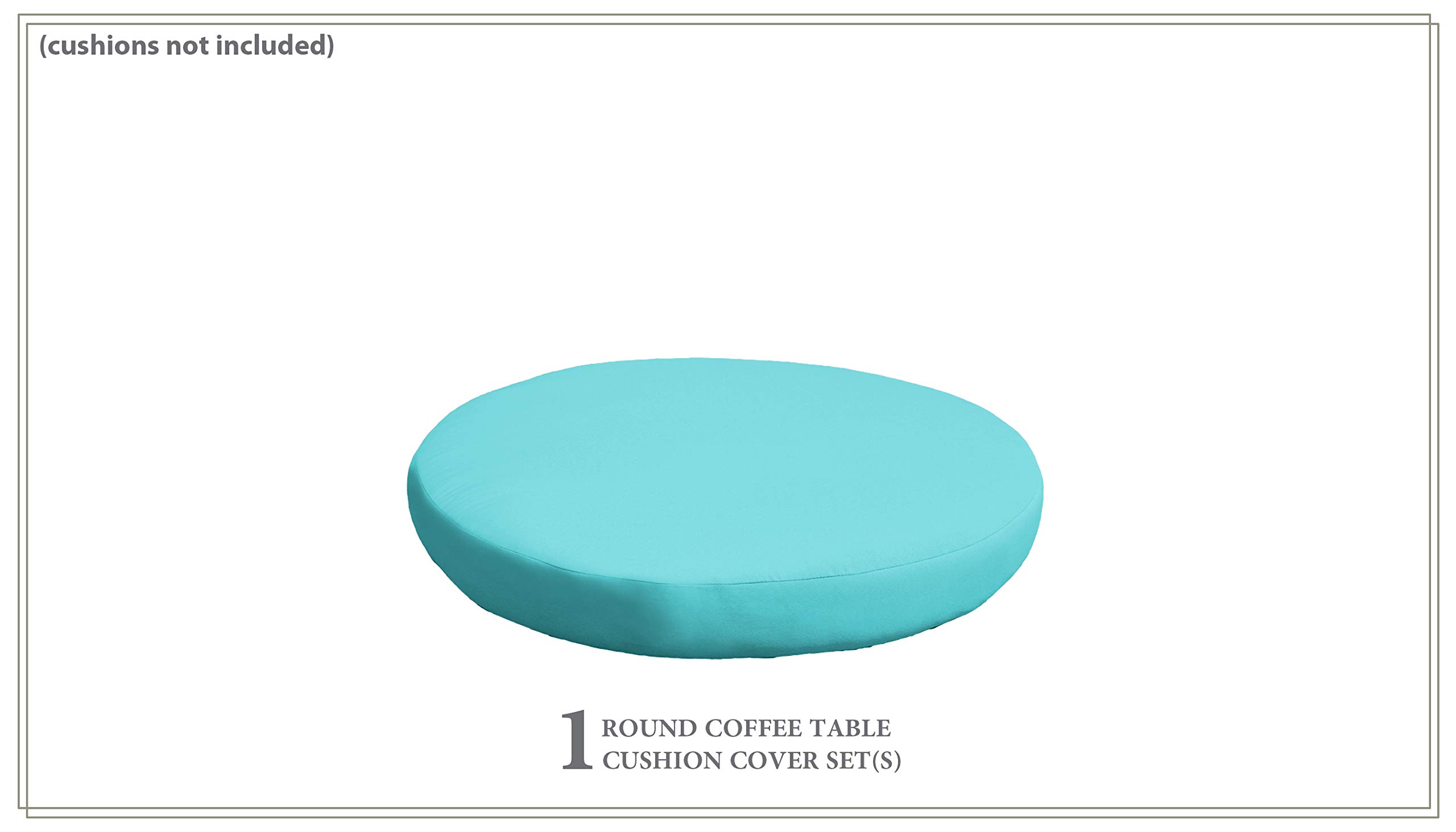 TK Classics Cover for Round Ottoman Cushions 6 inches thick in Aruba (Cushions Not Included)