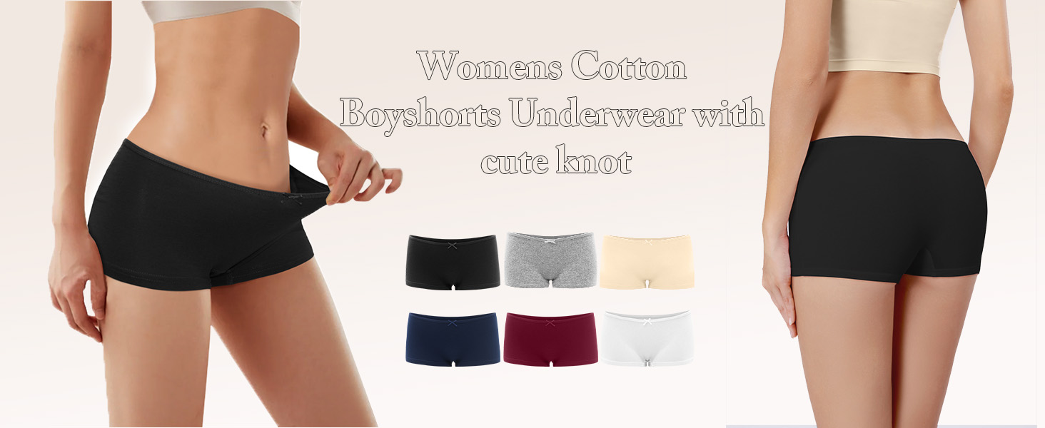 Allxwek Womens Underwear Cotton Boyshort Boxer Ladies Comfort Soft