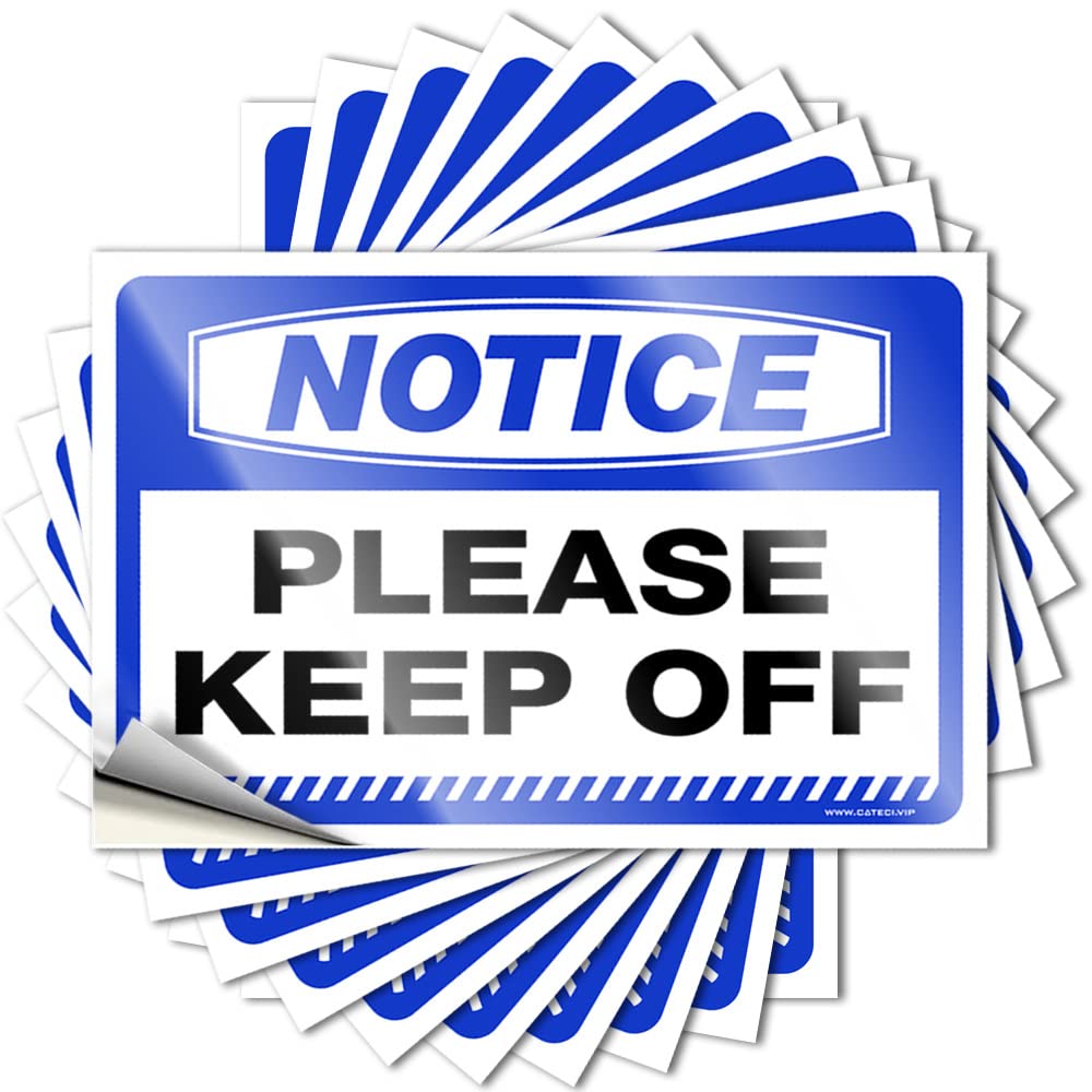 Notice Please Keep Off Spring Sticker | Farmhouse Porch Decor Waterproof Vinyl Door Spring Removable Decal Peel Stick(6X9CM)