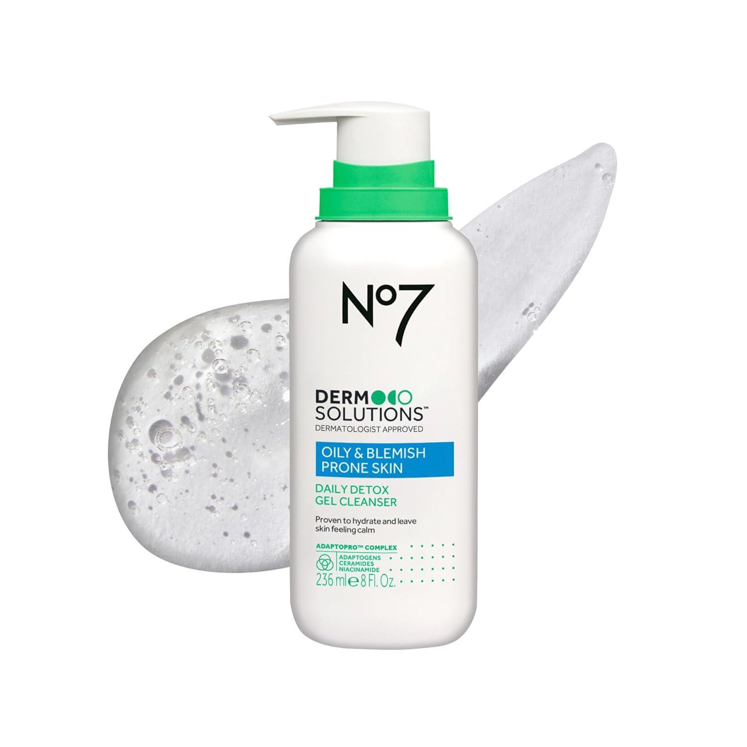 No7 Derm Solutions Daily Detox Foaming Face Wash – Gel Facial Cleanser Formulated with Ceramides, Niacinamide & Adaptogens To Help Maintain Moisture Barrier – For Oily & Blemish-Prone Skin (8 Fl Oz) No7 Derm Solutions Daily Detox Foaming Face Wash – Gel Facial Cleanser Formulated with Ceramides, Niacinamide & Adaptogens To Help Maintain Moisture Barrier – For Oily & Blemish-Prone Skin (8 Fl Oz)