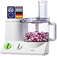 Braun FP3020 12 Cup Food Processor Ultra Quiet Powerful motor, includes 7 Attachment Blades + Chopper and Citrus Juicer , Made in Europe with German Engineering, White