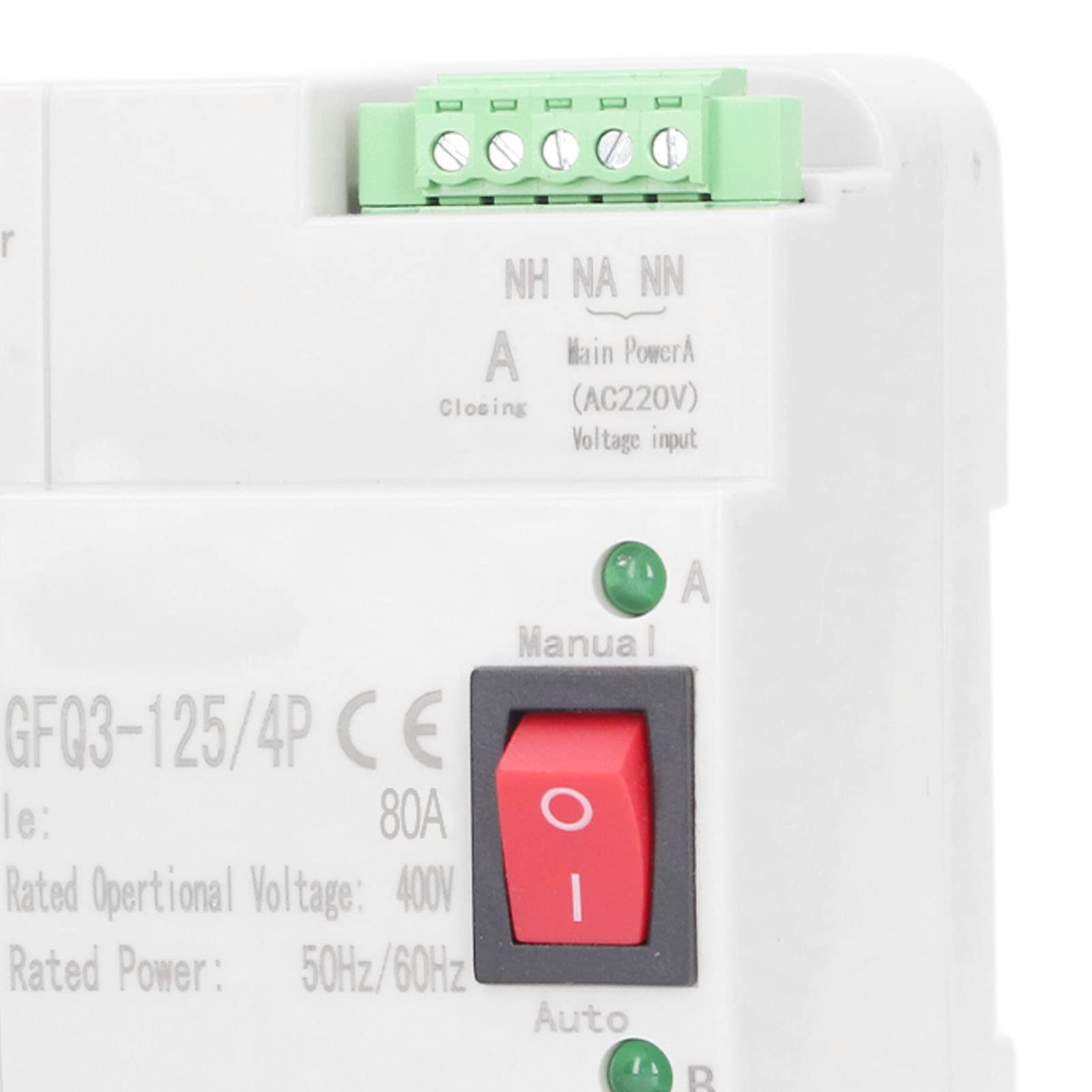 Interruttore di Trasferimento Automatico a Doppia Potenza 4p Millisecond Controller di Temporizzazione a Commutazione Rapida Installazione di Binario DIN AC400V 80A DUPPETENTE