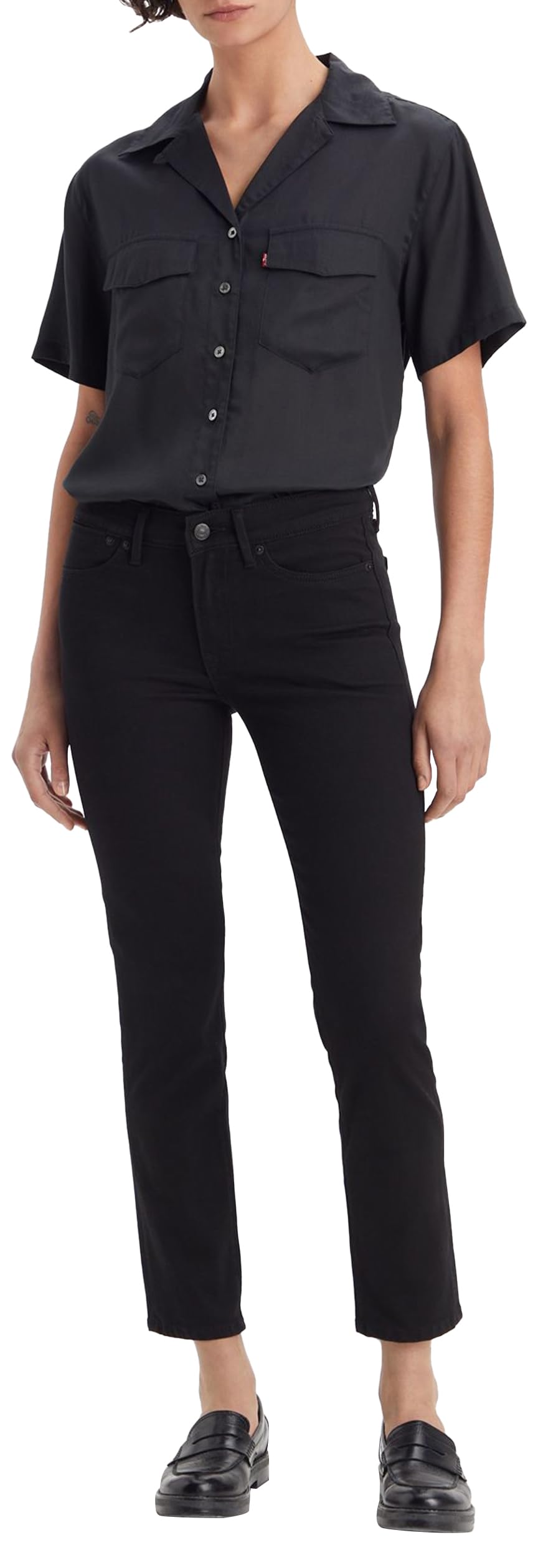 Levis Women's Black Levi's 712 Slim Welt Pocket Miles Apa - Size: 25 L30
