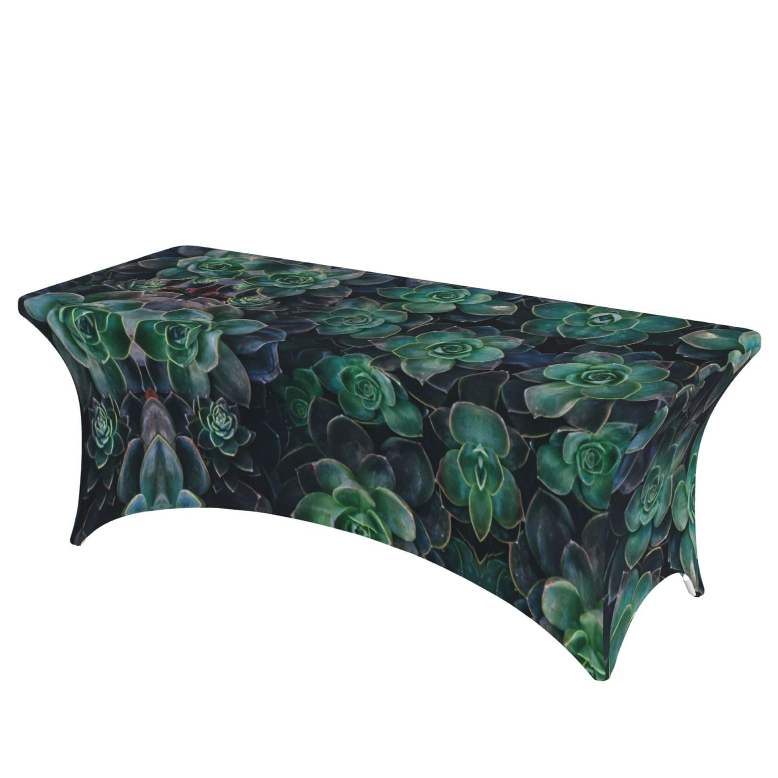 Nappe élasthanne succulentes 1,8m contre les plis pour buffet impeccable