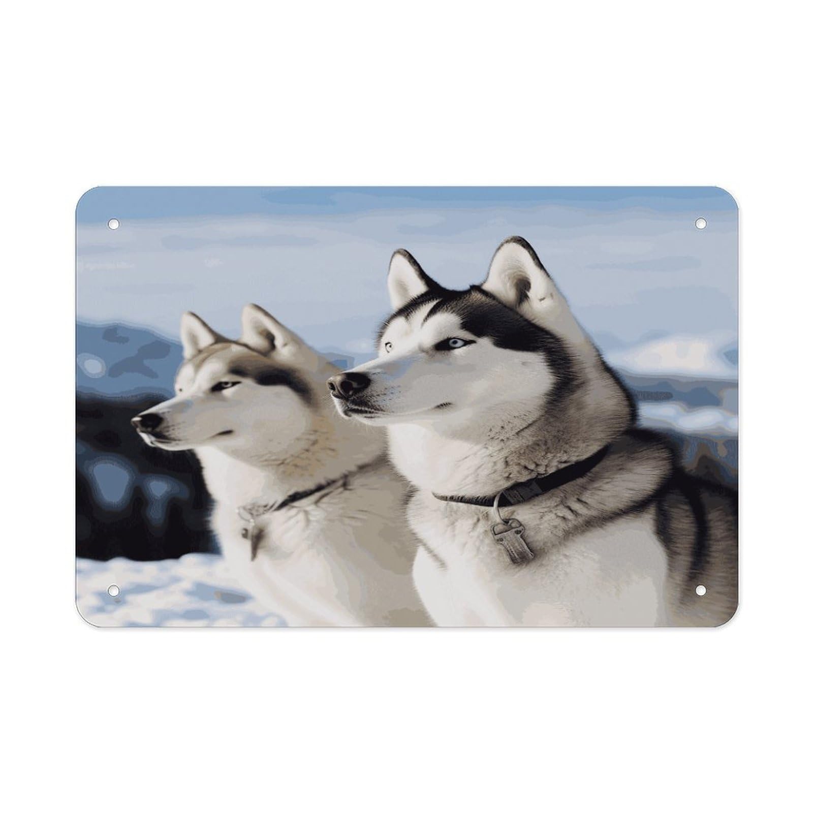 Fekiloot Style Husky Dogs Metal Signs Wall Art Tin Sign