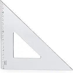 Esquadro Isósceles 45° de 26cm, Waleu, New Line