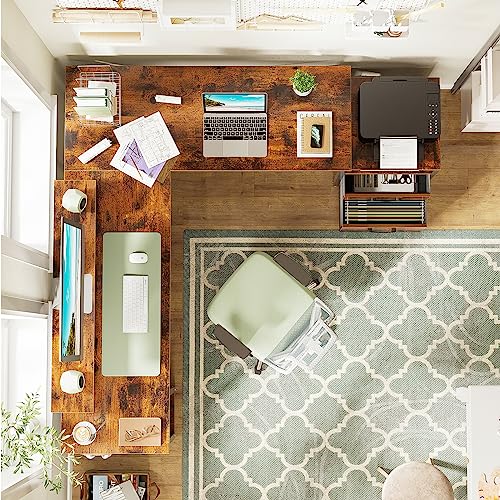 KKL-L-Shaped-Desk-with-Drawers-66-Reversible-Computer-Desk-with-File-Drawer-Corner-Desk-with-Storage-Shelves-Monitor-Stand-Home-Office-Desk-Workstation-Gaming-Desk-Rustic-Brown