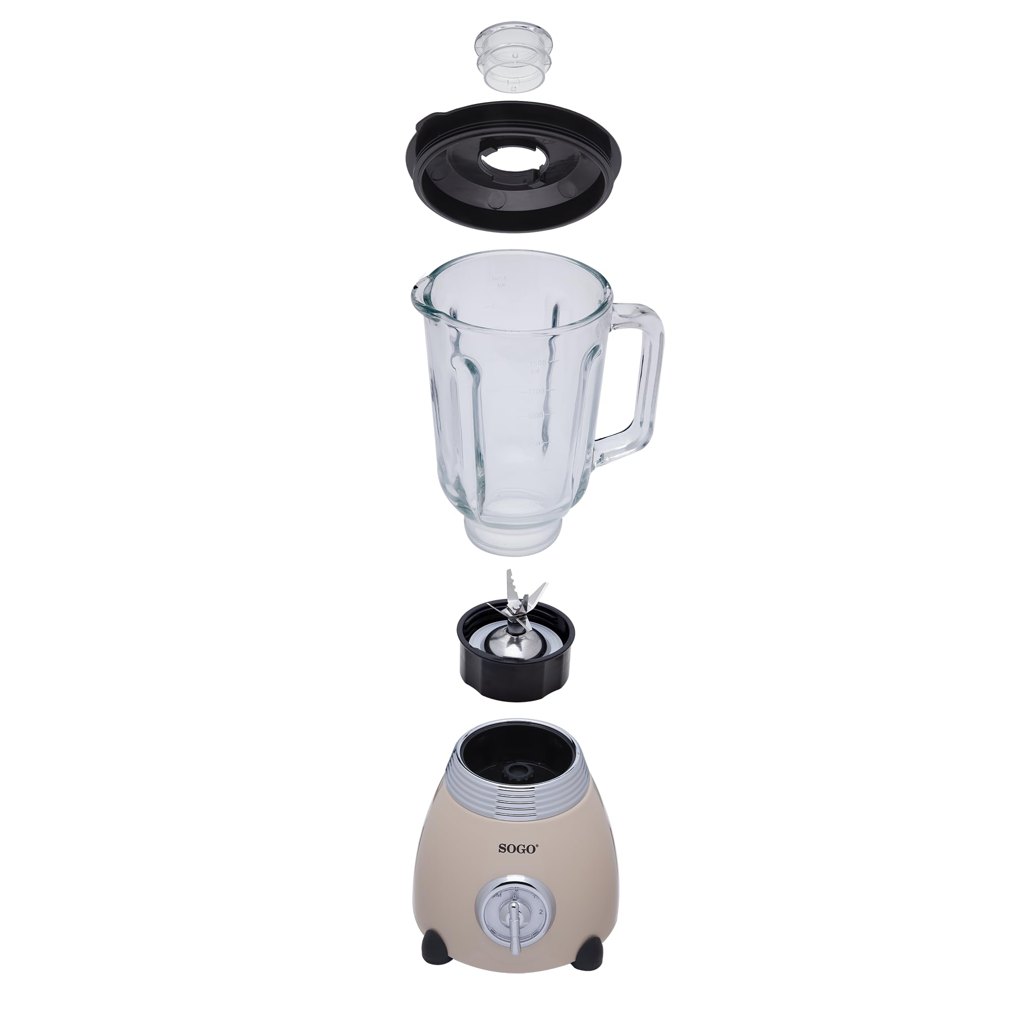 Sogo Retro Vintage acero INOX y esmalte (Beige, Batidora 500W)