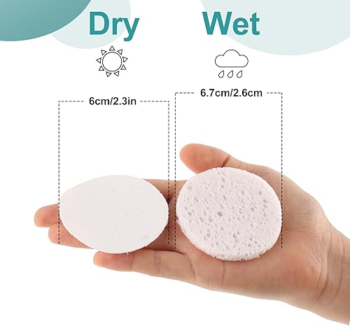 Miniatura 2 de 50 esponjas faciales comprimidas para esteticistas, esponjas cosméticas naturales de spa para limpieza facial, mascarilla exfoliante, eliminación de
