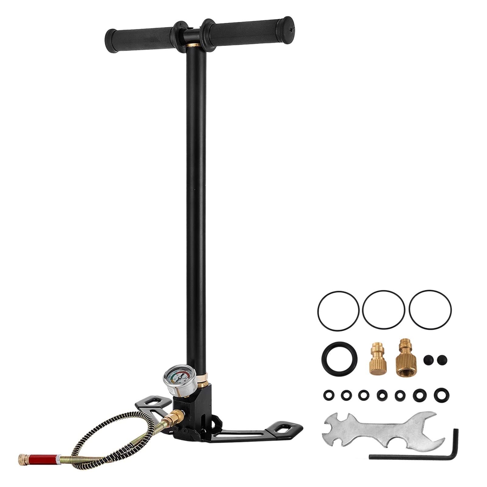 3 etap PCP Pompa + wskaźnik ciśnienia 450 0psi Nadmuchiwany karabin kajakowy kajak kajakowy Do użytku dla początkujących DIY(Nero)