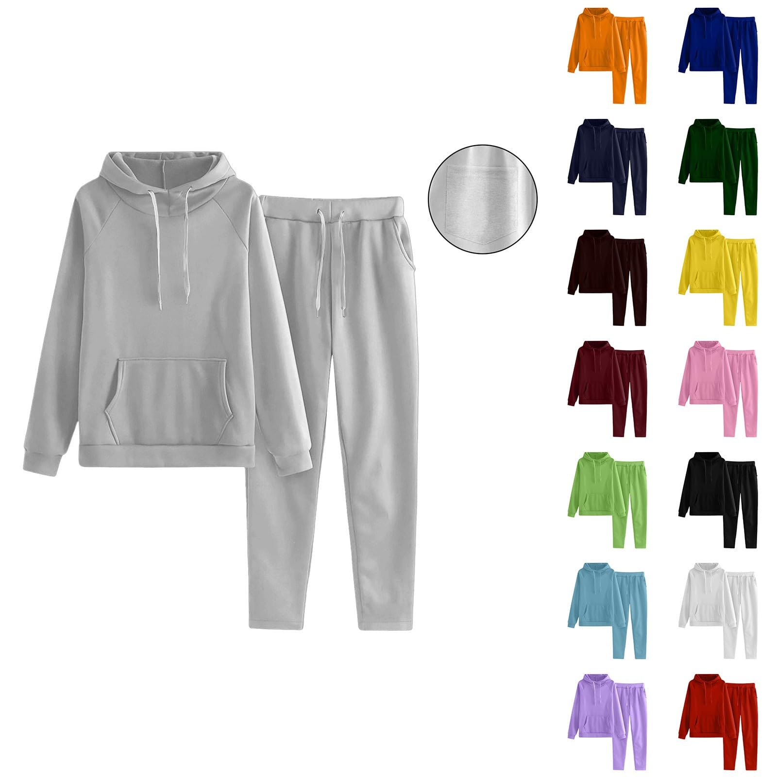 Tuta Sportiva Invernale Donna Con Cappuccio – Felpa E Pantaloni In Cotone, 2 Pezzi, Elegante E Comoda