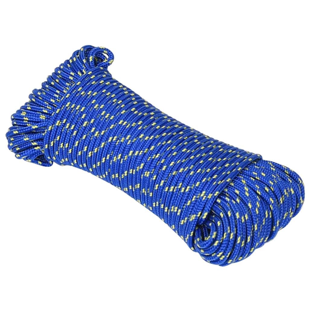 vidaXL Boat Rope Anchor Line Braided Cord UV Resistant Ship Marine Yacht Coil Rope Abrasion Resistant for Sailing Blue 4 mm 25 m Polypropylene โ image 1
