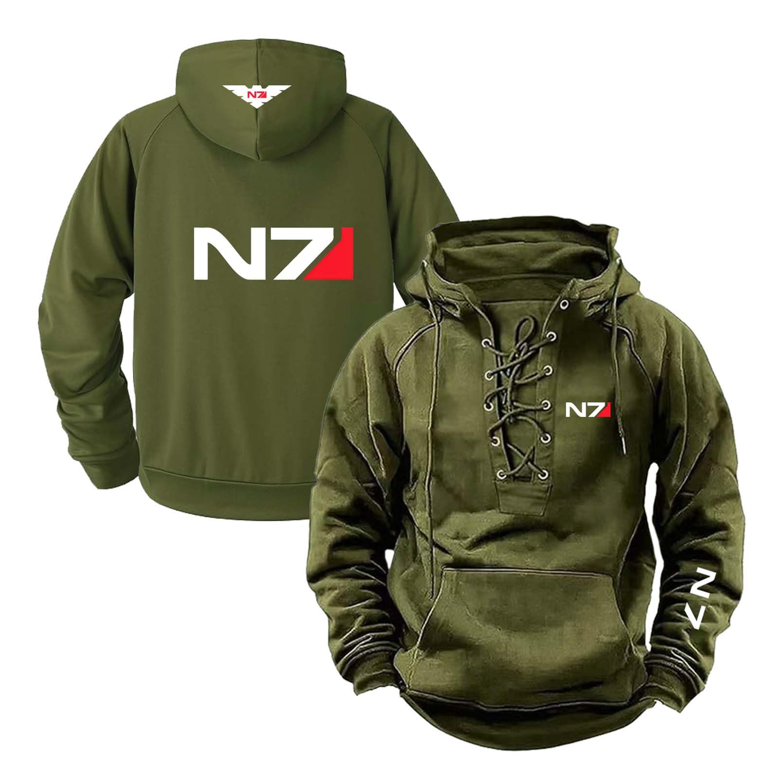 Nxtbhdcw Men's Slvse Hoodies Hoody For N..7 Active Coats Spring Autumn Outwear Long Sleeve Activewear Comfy Pullover Sweatshirt Printing Hooded Jackets-||M