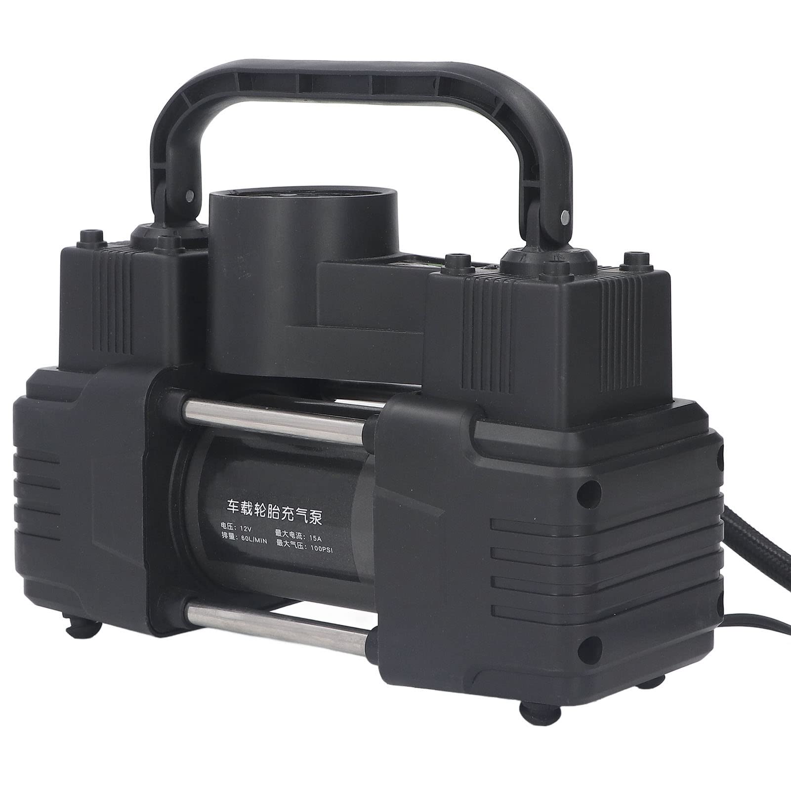 Bomba de Compresor de Aire Portátil de 12V con Luz LED, Inflador de Neumáticos de Doble Cilindro de 100PSI para Camiones, Vehículos Recreativos, Automóviles, Material ABS