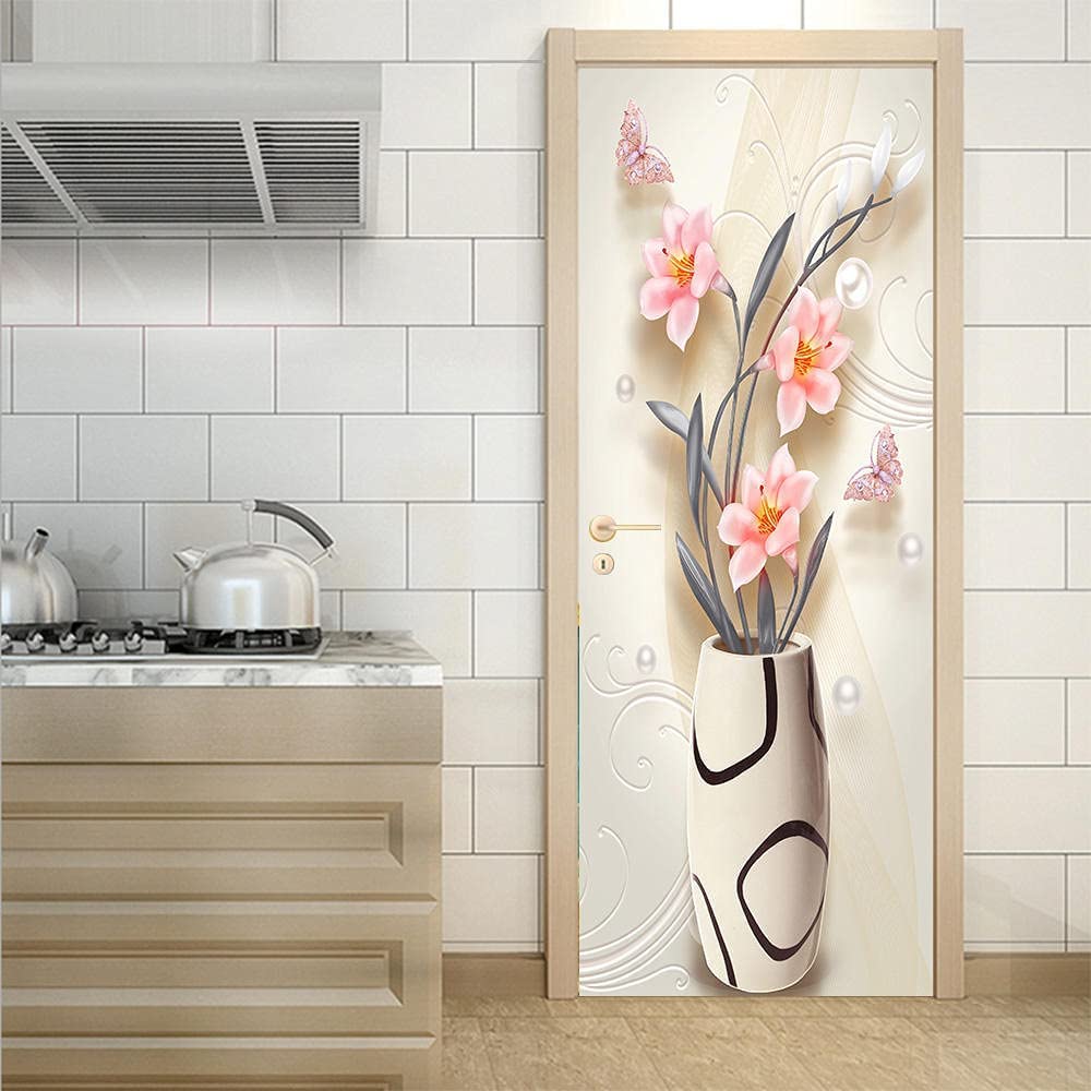Adesivi Murali 3D Fiore Bianco - Decorazione Porte Rimovibile, 3 Misure, PVC Sicuro - Foto 8
