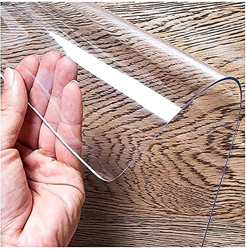  Sottomano trasparente in PVC per computer da ufficio e scrittoio, in vinile, protezione per tavolo (1,5 mm), dimensioni: 70 x 95 cm