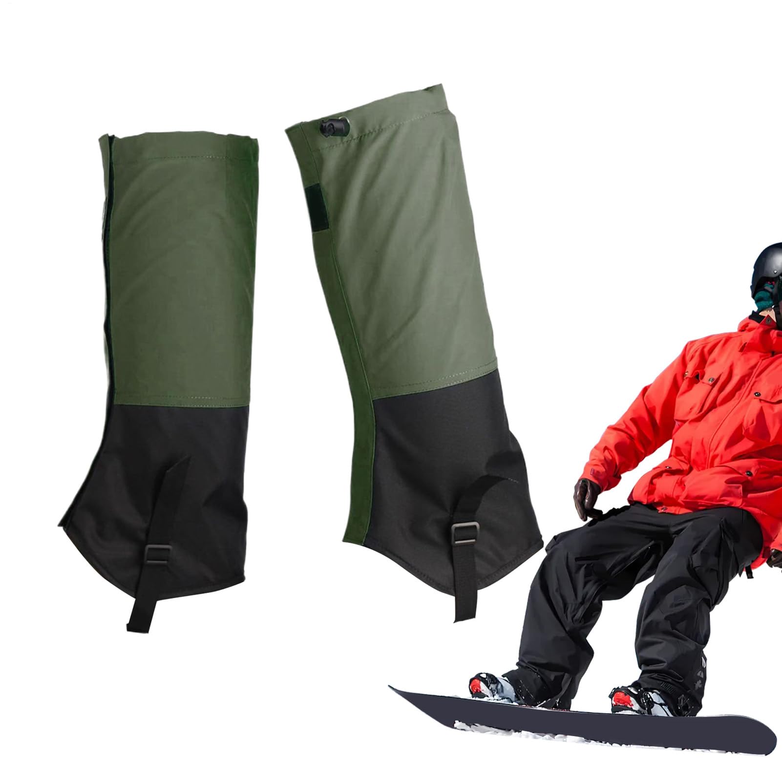 Polainas de pierna, impermeables, a prueba de serpientes, protector de pierna ajustable portátil para hombres y mujeres, escalada en nieve, senderismo, correr, invierno, caza, vadeo al aire