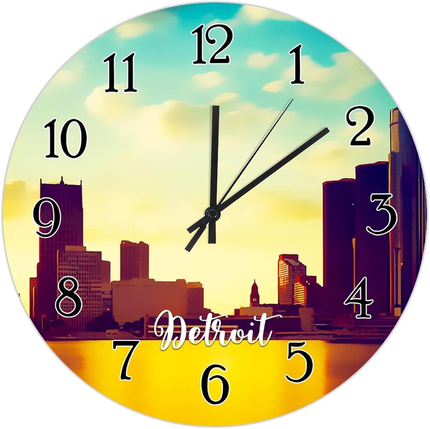 Amazon USA City Detroit Wall Clock Largest Cities In Michigan amazon-usa-city-detroit-wall-clock-largest-cities-in-michigan