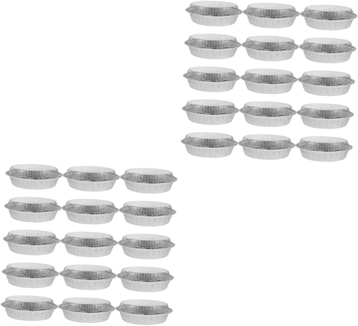 PRETYZOOM 80sets Aluminum Foil Baking Pans with Lids Round Containers for Cooking Bbq and Food Prep Capacity Sturdy and Stackable