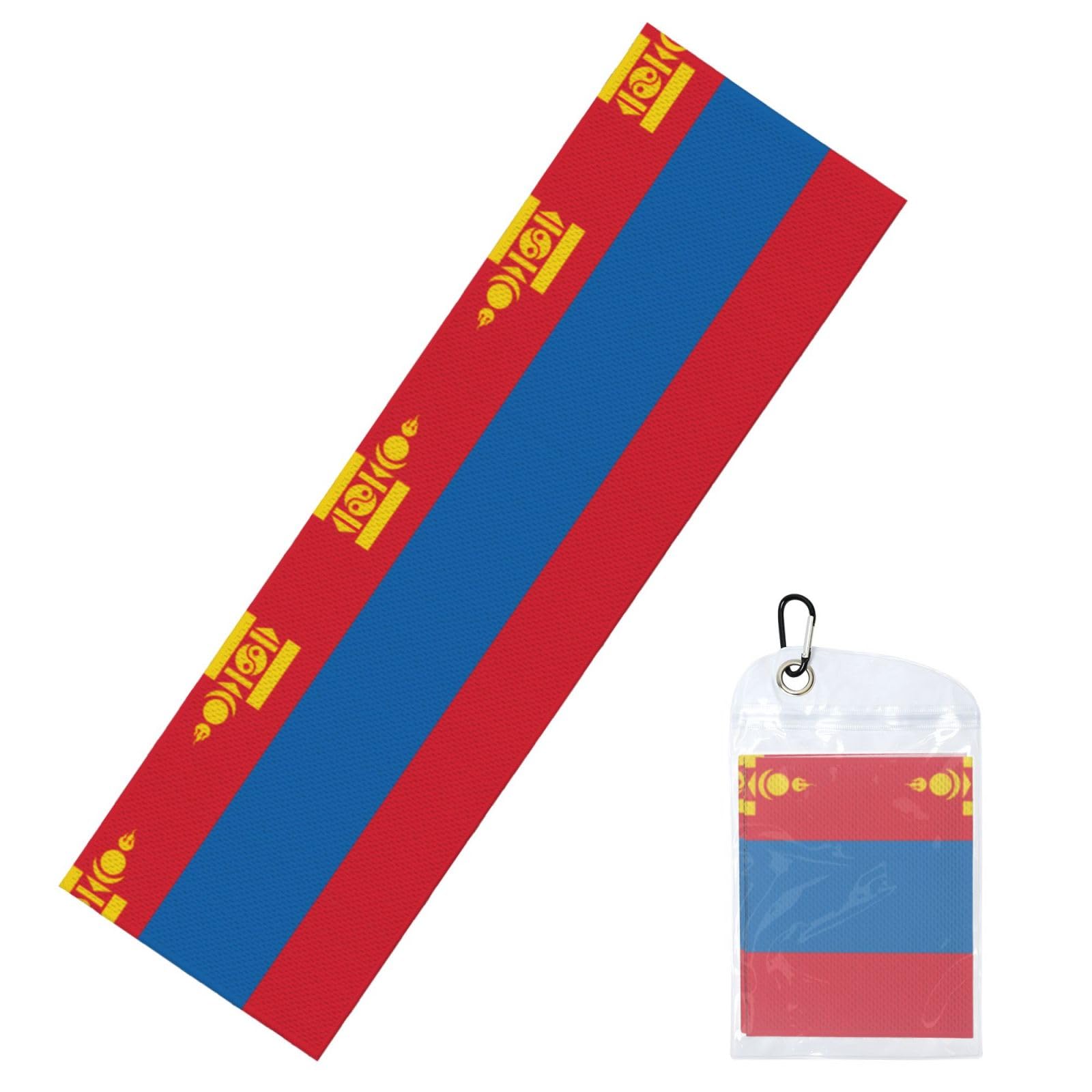 DUYIOKH Mongolian flag Print Cooling Towel, Portable Towel for Gym Workout Golf Beach World Cup Sports Hot Weather