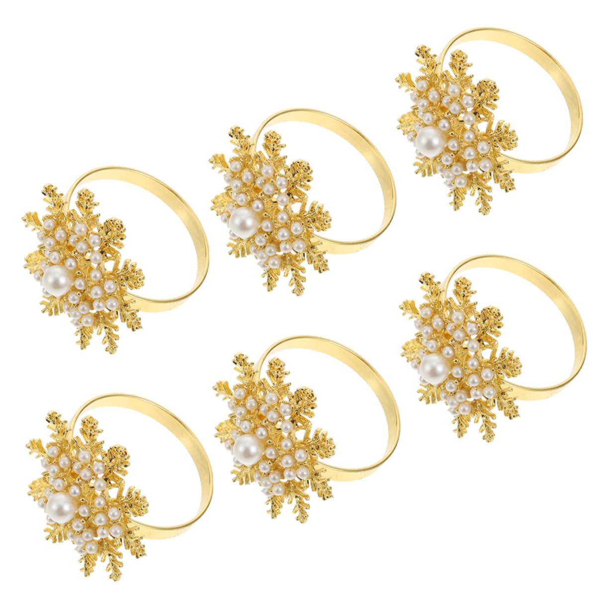 TOPBATHY 2 Sätze Schneeflocke Serviettenschnalle Party Sachen Platzsparend Hochstihl Golddekor Dekorationen Tag Dekorative Serviettenschnallen Serviettendekore Legierung Golden 6 Stück * 2