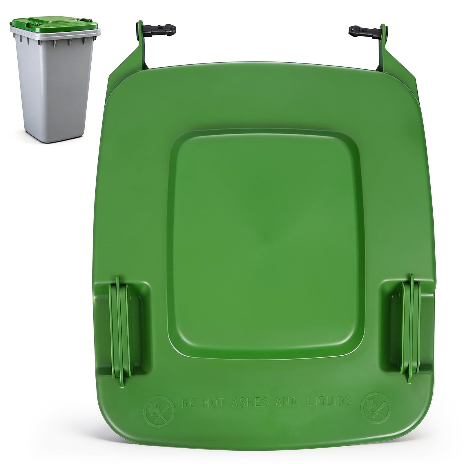 TOYANDONA Universal Garbage Can Lid Replacement - 240l Green Plastic Waste Bin Cover for Outdoor Wheelie Bins – Weatherproof Sanitation Accessory (lid Only, 68x55cm)