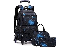 Galaxy-Print Mochilas Escolares Para Niños Con Ruedas