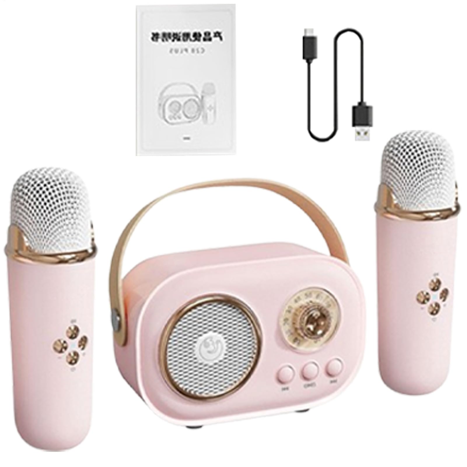 Set microfono altoparlante karaoke per bambini, altoparlante karaoke, Microfono karaoke wireless per bambini piccoli, Microfoni da canto portatili con cavo di ricarica Home Entertainment
