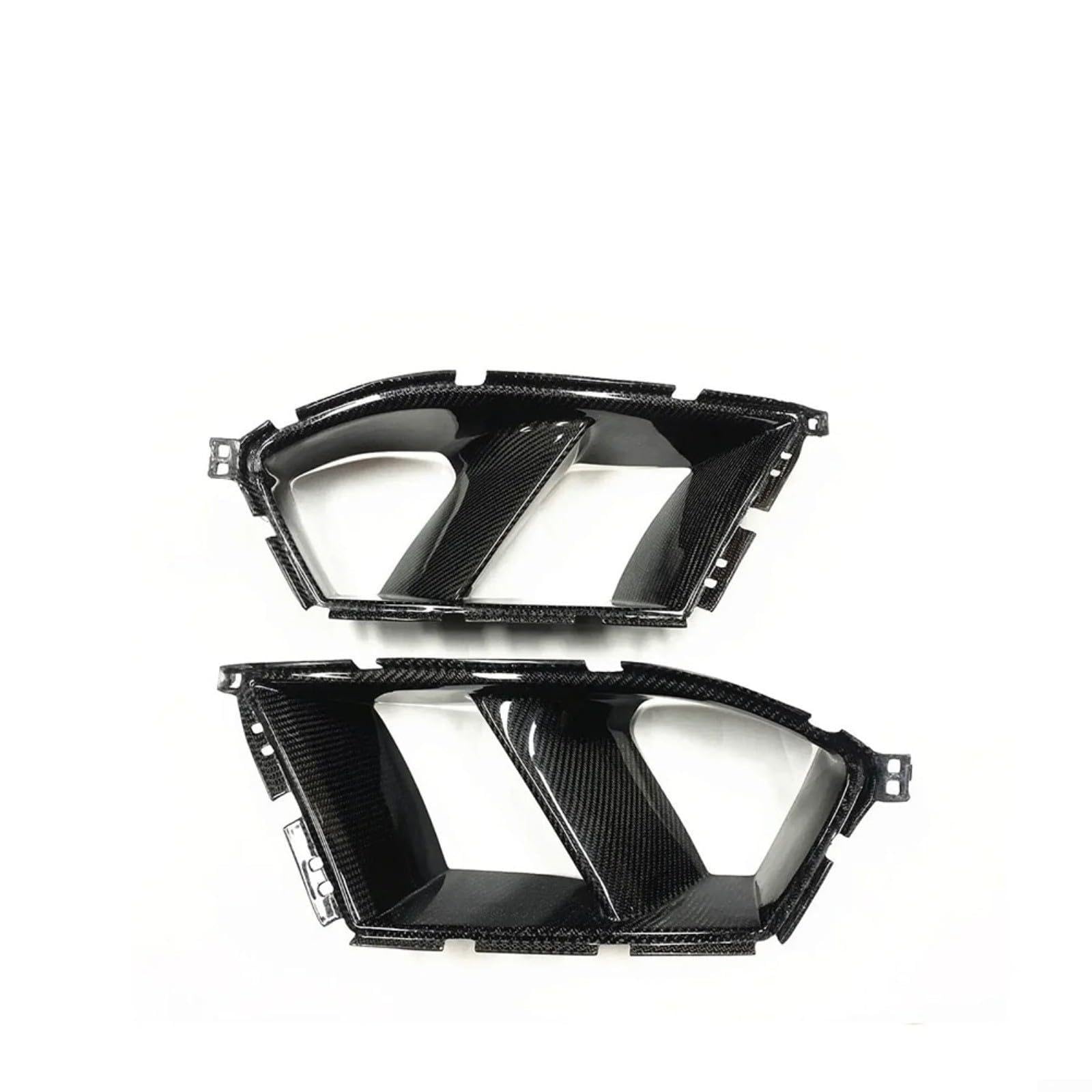 Glänzende schwarze Karbonfaser-Optik Lüftungsschlitzabdeckung für BMW G80 für M3 G82 G83 2021–2024, Frontstoßstange Seitenverkleidung ABS-Kunststoff (Kohlefaser-Optik)