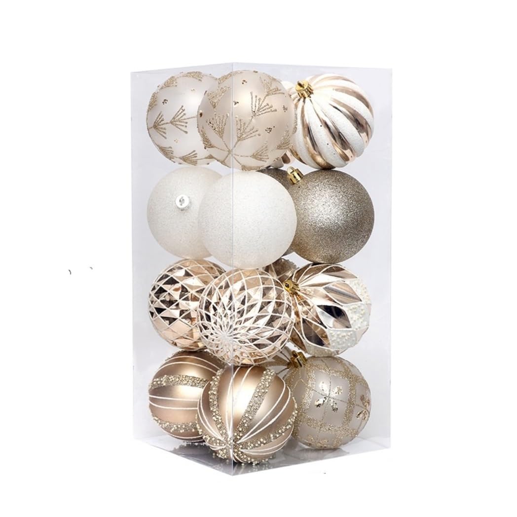 Boule de Noël, Ornement, Ornements De Boules Noël, 16 Pièces, Incassables pour Décorations D'arbres Suspendues Décoration pour Sapin(C)