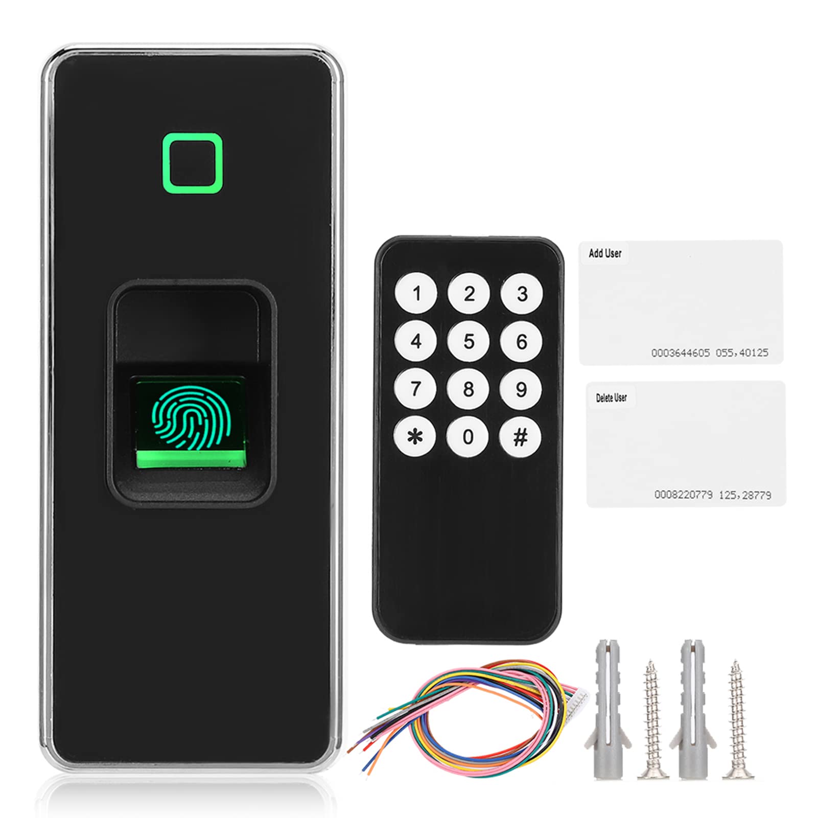 ZJchao Controlador de Acceso, Controlador de Acceso de Metal Lector de Tarjetas de 125 KHZ Huella Digital a Prueba de Agua Control de Lector de Puerta Abridor de Puerta