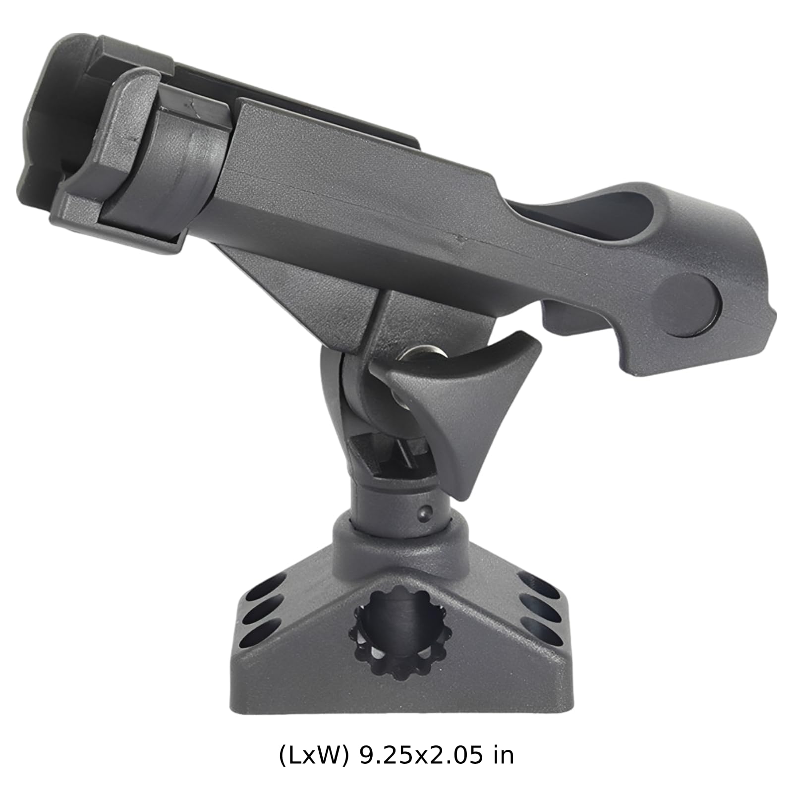 Angelrutenhalter 360 Grad verstellbar, robuster 1,5 Zoll (40 mm) Innensockel, Dual-Use Design, Kajak-Rutenhalter für Marine, Yacht, Floß und Angeln, schwarze Nylonhalterung