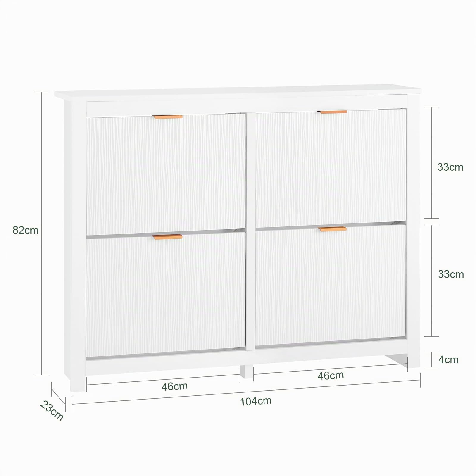 SoBuy Zapatero Entrada Recibidor - Mueble Zapatero Estrecho Blanco 4 Solapas de 2 Niveles para Pasillo Estrecho y Recibidor, Diseño Compacto y Elegante, MDF E1 104x23x82cm FSR186-II-W