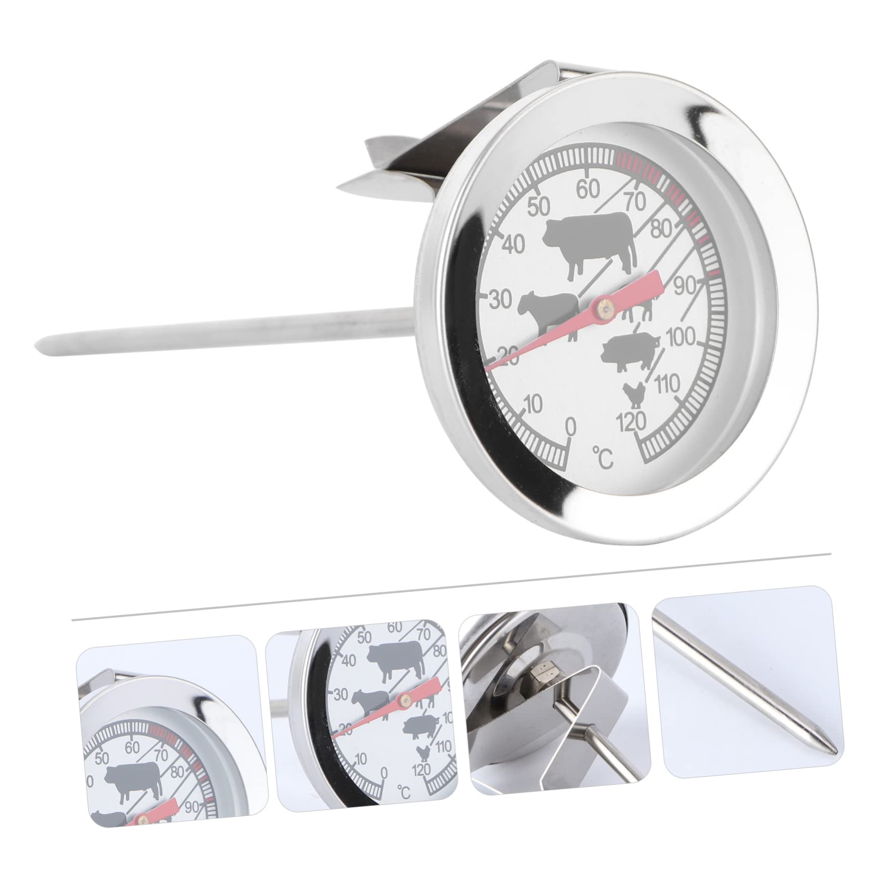 DECHOUS 3piezas De Cocina De Inoxidable Para Asar y Bbq Medidor De Temperatura Preciso Resistente Altas Temperaturas Para Hornos y Parrillas