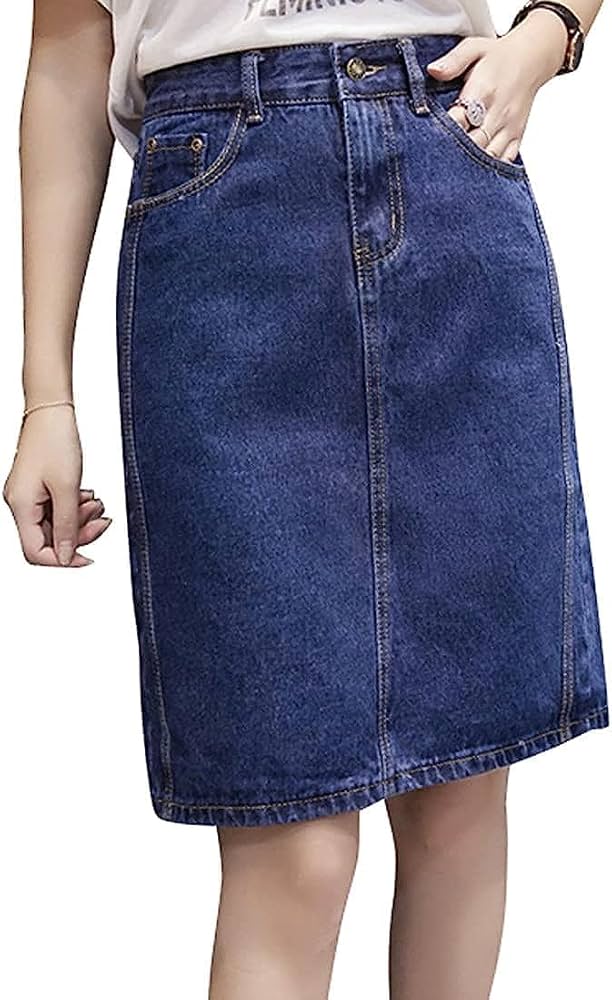 デニムブルー スリット入りタイトスカート Amazon.co.jp: デニムスカート デニム スカート タイト スリット