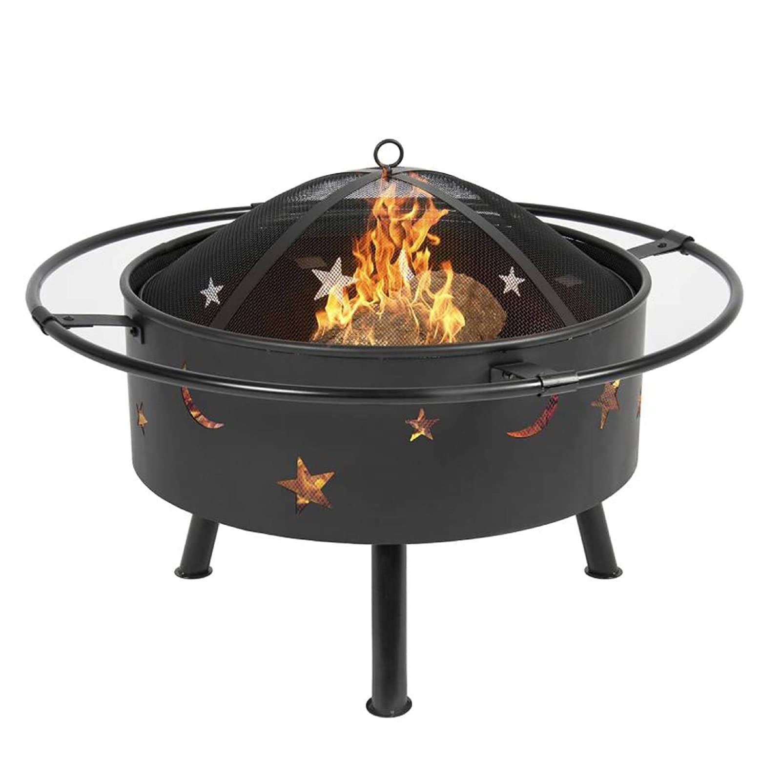 Bracieri a legna da esterno, braciere portatile, falò rotondo a legna da patio e braciere da cortile per esterni con griglia per barbecue