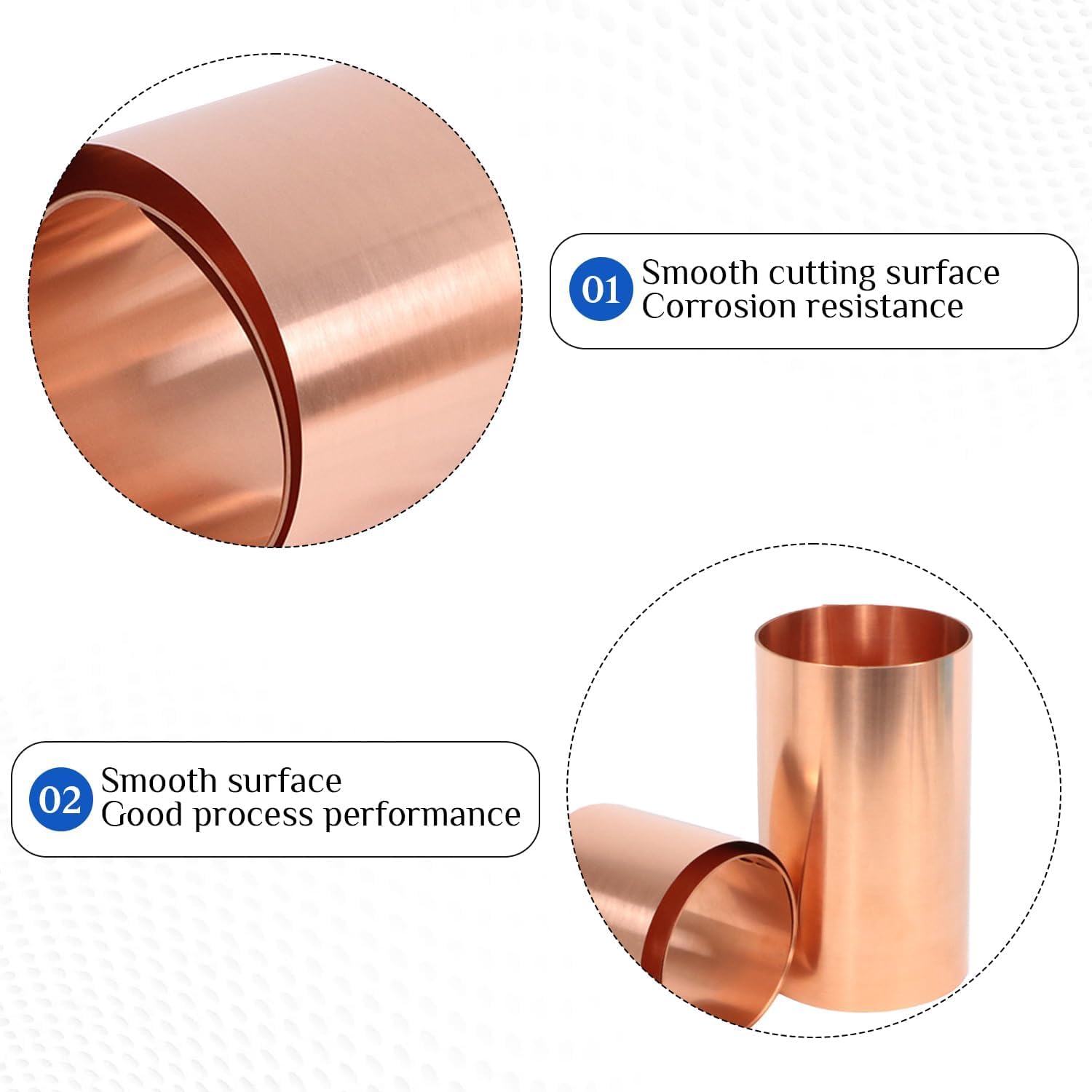 Rollo de Lámina de Cobre Winfox 1000mm x 150mm x 0,2mm - Tira de Cobre Puro al 99,9% para Manualidades, Reparaciones, Tejados