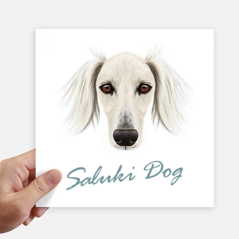 Autocollant Saluki blanc pour reconnaître facilement votre valise à l'aéroport