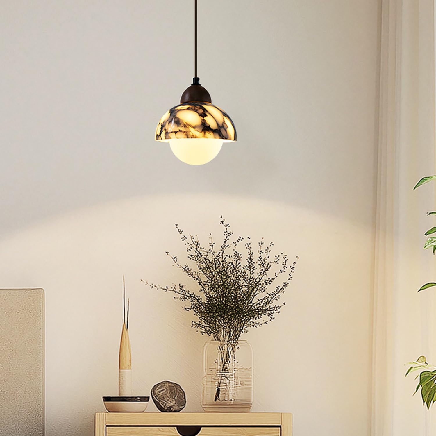 Lampada a sospensione in marmo naturale a